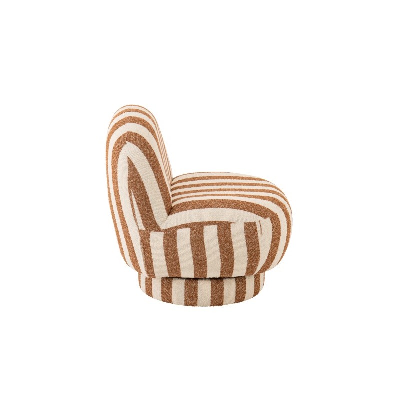 Fotel Strip w pasy, biało karmelowy, J-Line