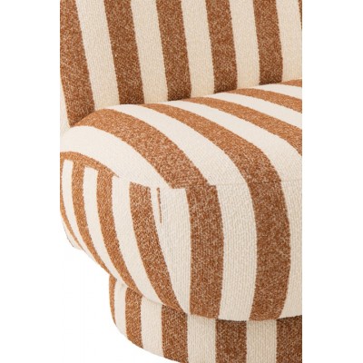 Fotel Strip w pasy, biało karmelowy, J-Line