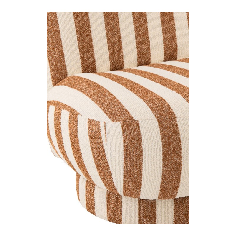 Fotel Strip w pasy, biało karmelowy, J-Line