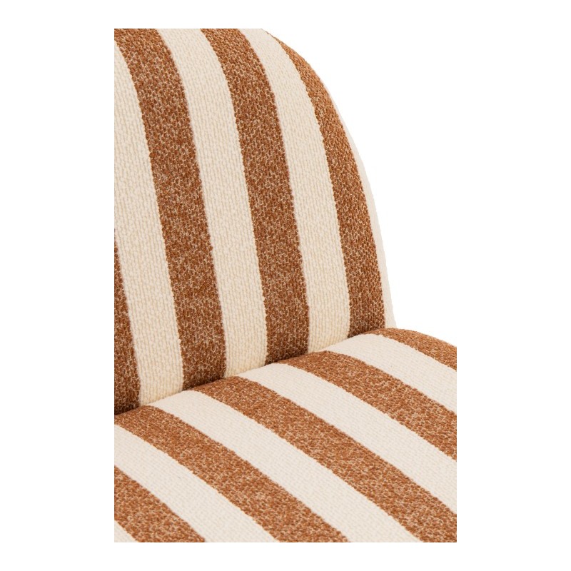 Fotel Strip w pasy, biało karmelowy, J-Line
