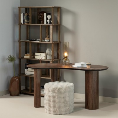 Biurko Sun, brązowe drewno tekowe, Woood