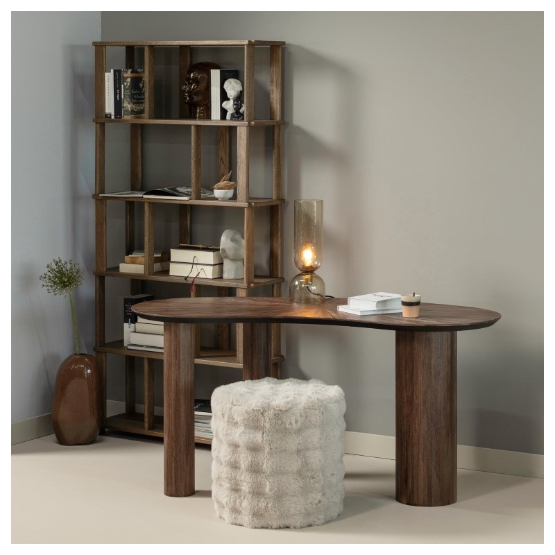 Biurko Sun, brązowe drewno tekowe, Woood