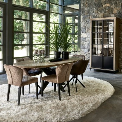 Witryna The Hoxton 214 cm, drewniana, Riviera Maison