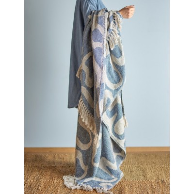 Salobre pled, niebieski, Bawełna, Bloomingville