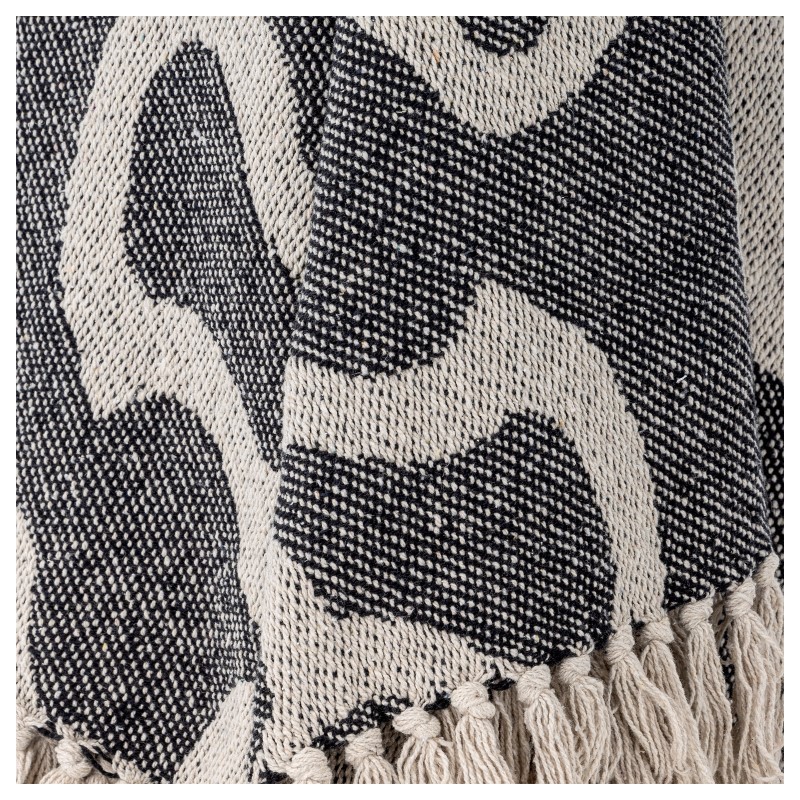 Salobre pled, czarny, Bawełna, Bloomingville