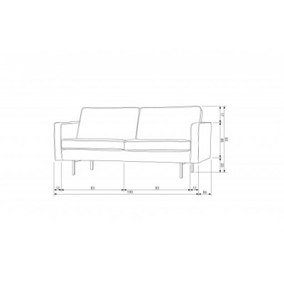 Sofa Rodeo 190 cm, paski, Woood