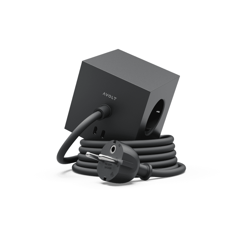 Listwa zasilająca Square z magnetyczną podstawą, 1,8m, czarna, Avolt