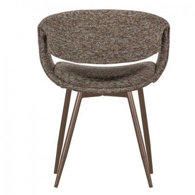 Krzesło do jadalni Yossi, brązowe, metalowe nogi, Woood