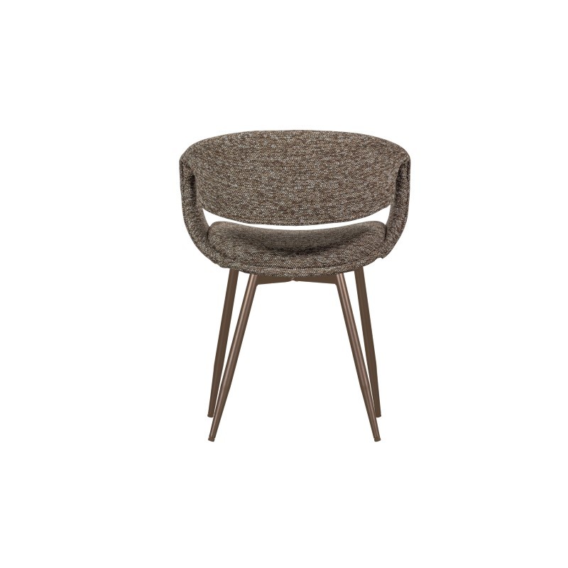 Krzesło do jadalni Yossi, brązowe, metalowe nogi, Woood