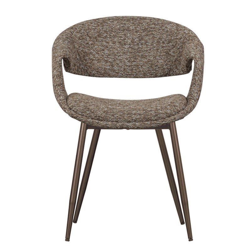 Krzesło do jadalni Yossi, brązowe, metalowe nogi, Woood