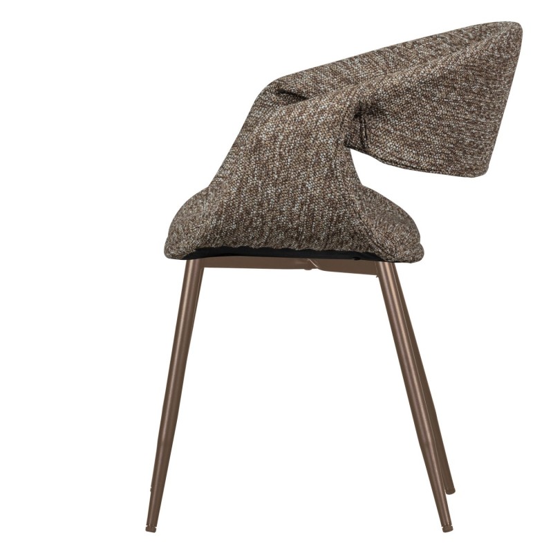 Krzesło do jadalni Yossi, brązowe, metalowe nogi, Woood