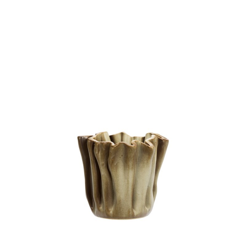 Doniczka do kwiatów Flowi L, beżowa, Madam Stoltz