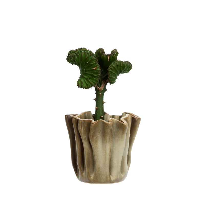 Doniczka do kwiatów Flowi L, beżowa, Madam Stoltz