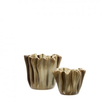 Doniczka do kwiatów Flowi L, beżowa, Madam Stoltz