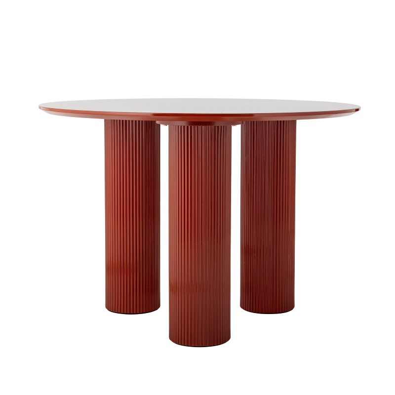 Okrągły stół do jadalni Della, czerwony, MDF, Bloomingville