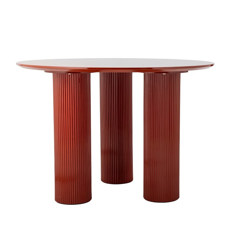Okrągły stół do jadalni Della, czerwony, MDF, Bloomingville