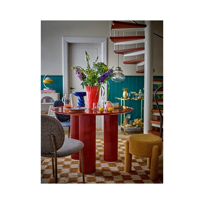 Okrągły stół do jadalni Della, czerwony, MDF, Bloomingville