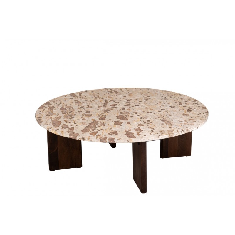 Stolik kawowy Mathilde 90 cm, marmur, beżowy, J-Line