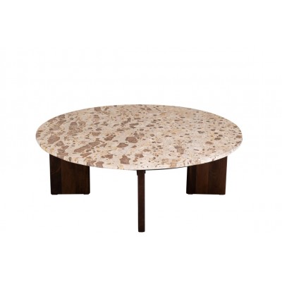 Stolik kawowy Mathilde 90 cm, marmur, beżowy, J-Line