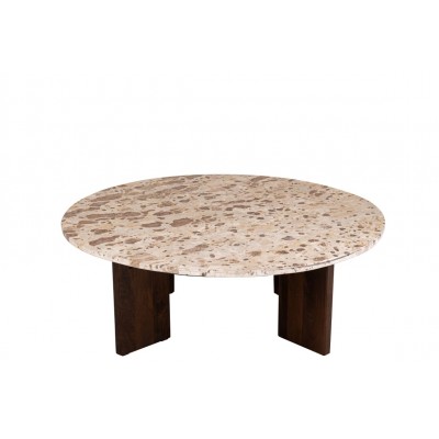 Stolik kawowy Mathilde 90 cm, marmur, beżowy, J-Line