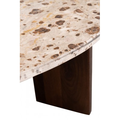 Stolik kawowy Mathilde 90 cm, marmur, beżowy, J-Line