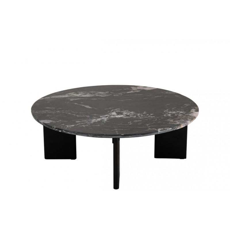 Stolik kawowy Mathilde 90 cm, marmur, czarny , J-Line