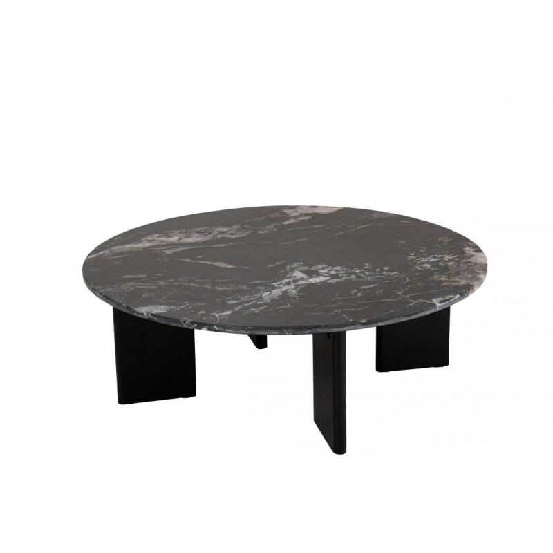 Stolik kawowy Mathilde 90 cm, marmur, czarny , J-Line