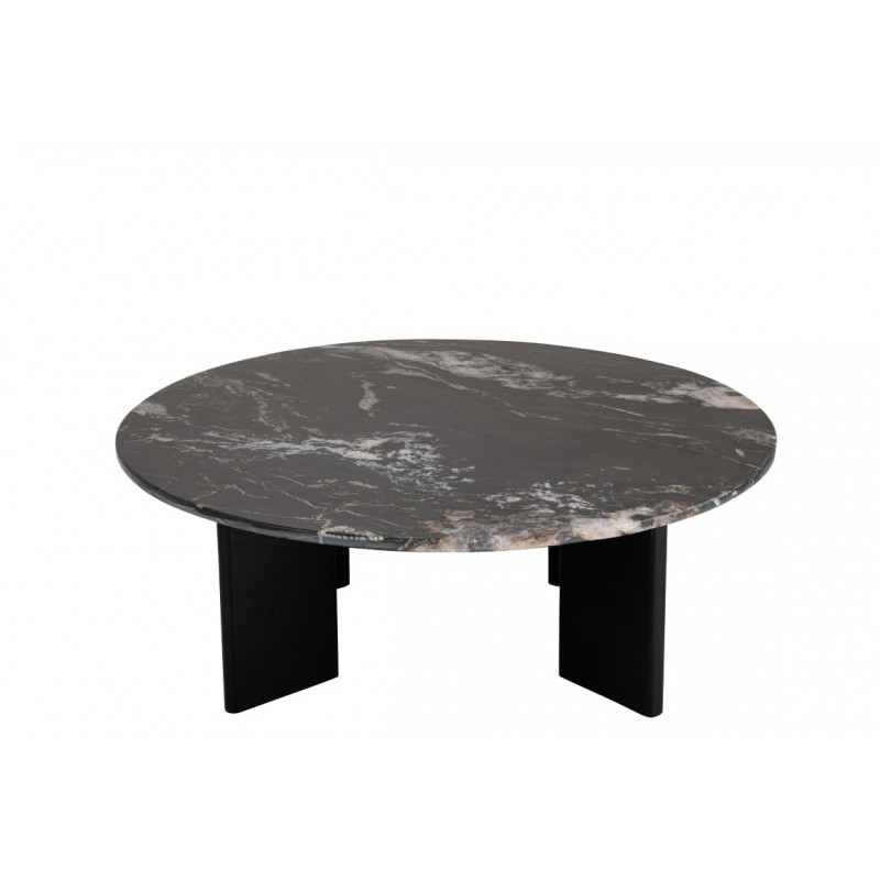 Stolik kawowy Mathilde 90 cm, marmur, czarny , J-Line