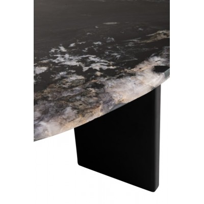 Stolik kawowy Mathilde 90 cm, marmur, czarny , J-Line