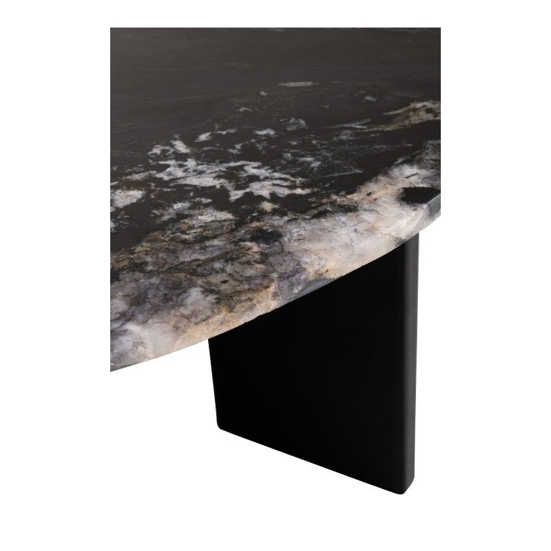 Stolik kawowy Mathilde 90 cm, marmur, czarny , J-Line