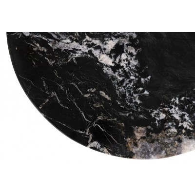 Stolik kawowy Mathilde 90 cm, marmur, czarny , J-Line