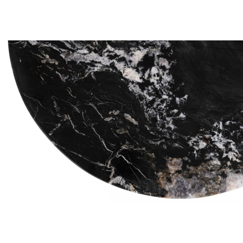 Stolik kawowy Mathilde 90 cm, marmur, czarny , J-Line