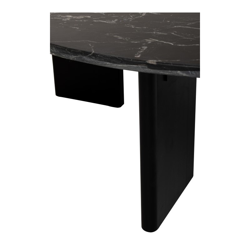Stolik kawowy Mathilde 90 cm, marmur, czarny , J-Line