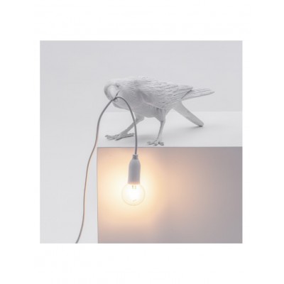 Lampa stołowa Bird Playing indoor, biały, Seletti