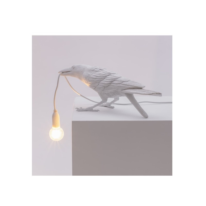 Lampa stołowa Bird Playing indoor, biały, Seletti