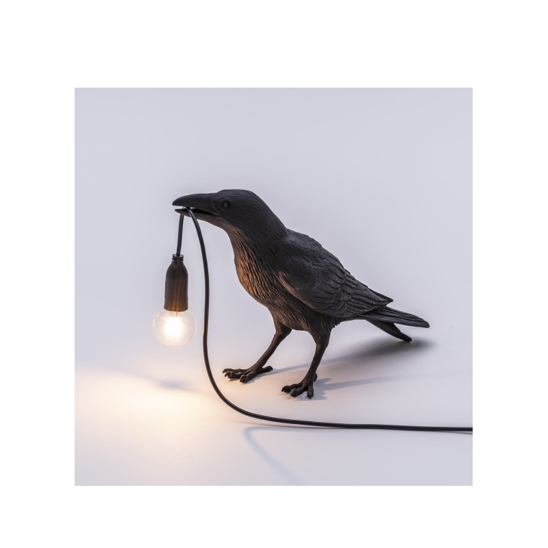 Lampa stołowa Bird Waiting indoor, czarny, Seletti