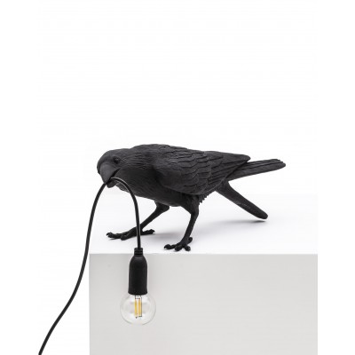 Lampa stołowa Bird Playing indoor, czarny,  Seletti